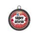 Pendentif Cabochon Argent - super atsem