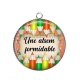 Pendentif Cabochon Argent - une atsem formidable