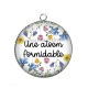 Pendentif Cabochon Argent - une atsem formidable