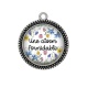 Pendentif Cabochon Argent - une atsem formidable