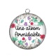 Pendentif Cabochon Argent - une atsem formidable