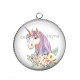 Pendentif Cabochon Argent - licorne