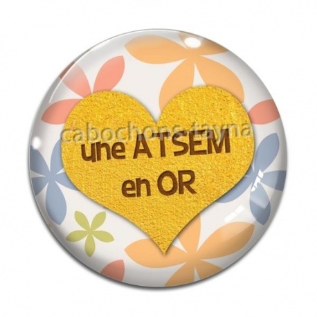 Cabochon Verre - une atsem en or