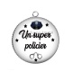 Pendentif Cabochon Argent - un super policier
