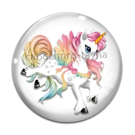 Cabochon Verre - licorne