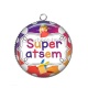 Pendentif Cabochon Argent - super atsem