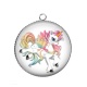 Pendentif Cabochon Argent - licorne