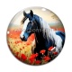Cabochon Verre - cheval coquelicot
