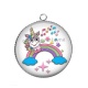 Pendentif Cabochon Argent - licorne