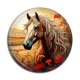 Cabochon Résine - cheval coquelicot
