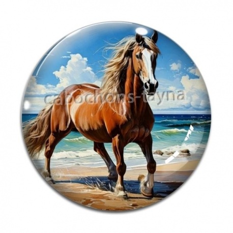 Cabochon Verre - cheval