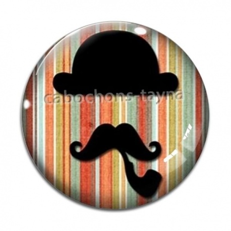 Cabochon Verre - moustache