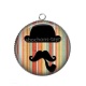 Pendentif Cabochon Argent - moustache