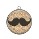 Pendentif Cabochon Argent - moustache