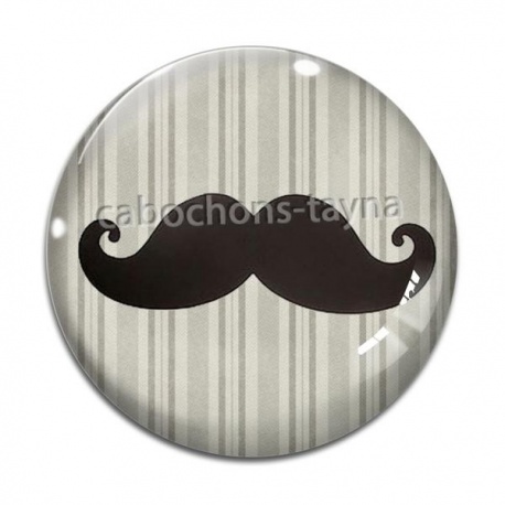 Cabochon Verre - moustache
