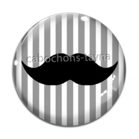 Cabochon Verre - moustache