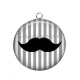 Pendentif Cabochon Argent - moustache
