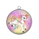 Pendentif Cabochon Argent - licorne