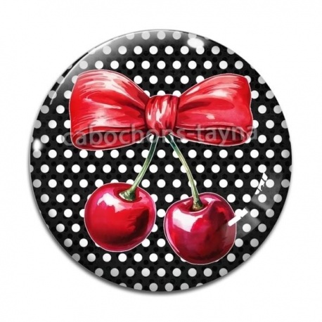 Cabochon Verre - cerise