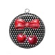Pendentif Cabochon Argent - cerise