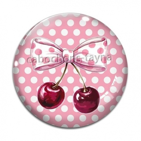 Cabochon Verre - cerise