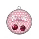 Pendentif Cabochon Argent - cerise