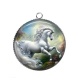 Pendentif Cabochon Argent - licorne