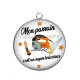 Pendentif Cabochon Argent - mon parrain c'est un super bricoleur