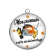 Pendentif Cabochon Argent - mon parrain c'est le roi du bricolage