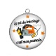 Pendentif Cabochon Argent - le roi du bricolage c'est mon parrain