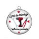 Pendentif Cabochon Argent - le roi du bricolage c'est mon parrain