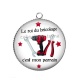 Pendentif Cabochon Argent - le roi du bricolage c'est mon parrain