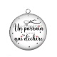 Pendentif Cabochon Argent - un parrain qui déchire