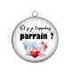 Pendentif Cabochon Argent - et si je t'appelais parrain