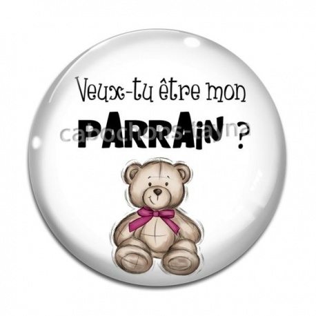 Cabochon Verre - veux tu être mon parrain