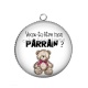 Pendentif Cabochon Argent - veux tu être mon parrain