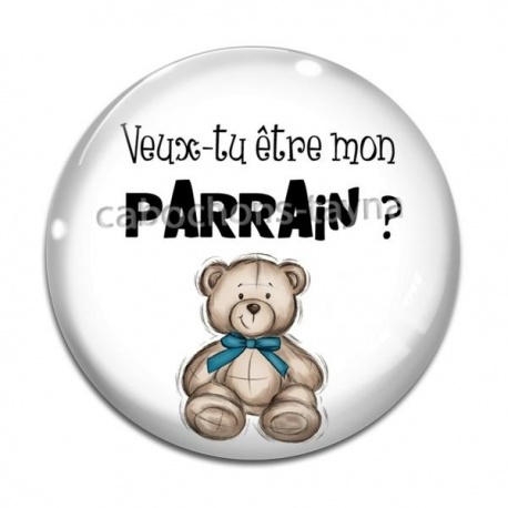 Cabochon Verre - veux tu être mon parrain