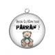 Pendentif Cabochon Argent - veux tu être mon parrain