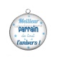 Pendentif Cabochon Argent - meilleur parrain de tout l'univers