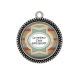 Pendentif Cabochon Argent - le meilleur c'est mon parrain