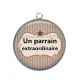 Pendentif Cabochon Argent - un parrain extraordinaire