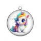 Pendentif Cabochon Argent - licorne