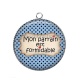 Pendentif Cabochon Argent - mon parrain est formidable