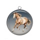 Pendentif Cabochon Argent - cheval
