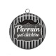 Pendentif Cabochon Argent - parrain qui déchire