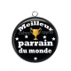 Pendentif Cabochon Argent - meilleur parrain du monde