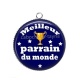 Pendentif Cabochon Argent - meilleur parrain du monde