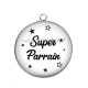 Pendentif Cabochon Argent - super parrain