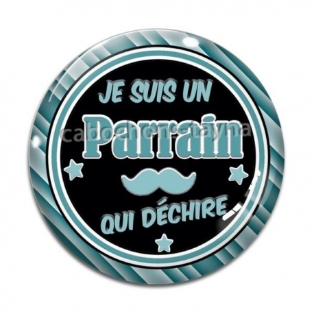 Cabochon Verre - je suis un parrain qui déchire