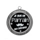 Pendentif Cabochon Argent - je suis un parrain qui déchire